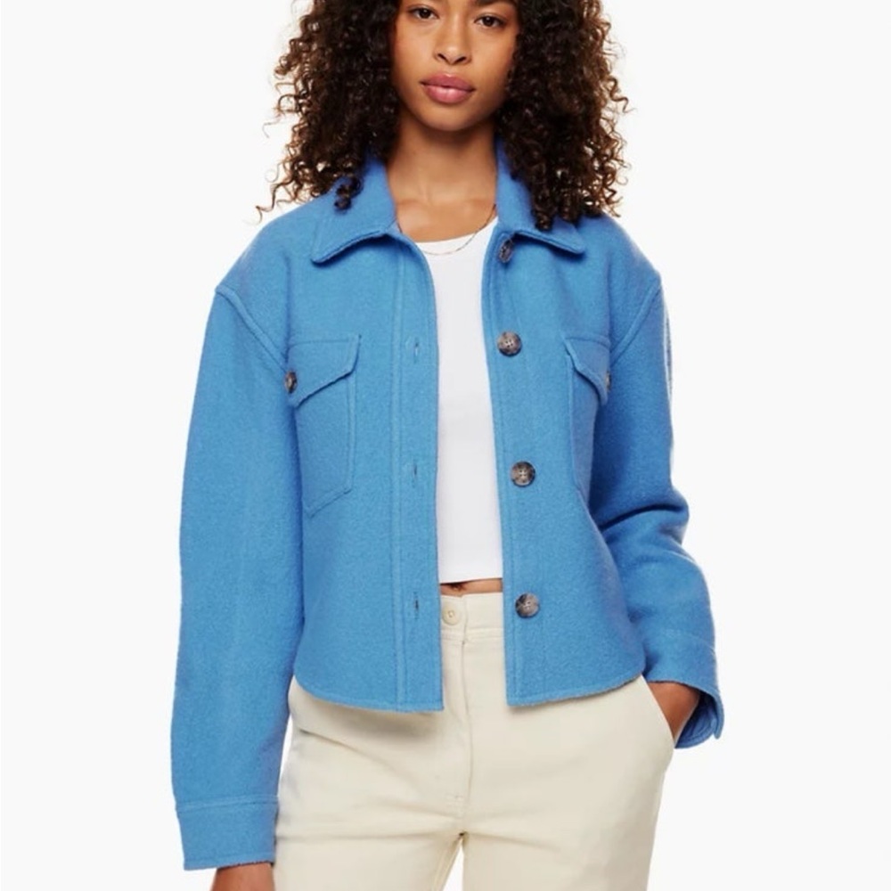 Wilfred Blue Teddy Button-Front Jacket - image 1